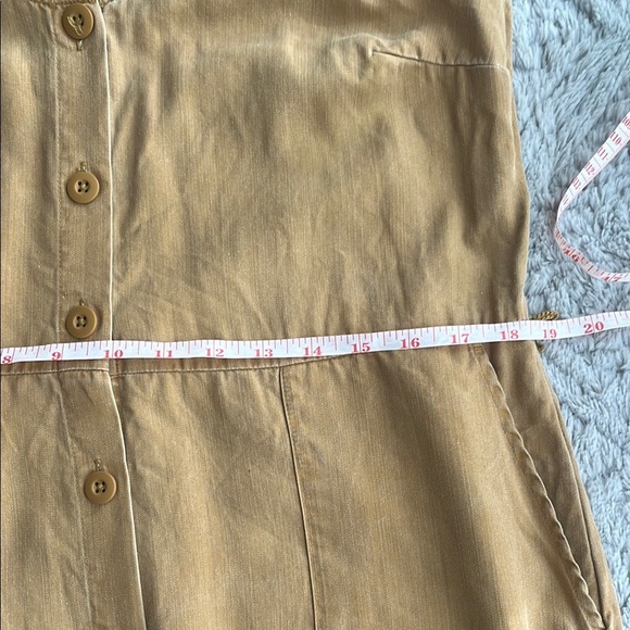 OLD NAVY butter toffee Tan Sleeveless Button-Down wide leg Jumpsuit lagenlook M - Picture 11 of 13